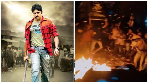 Pawan Kalyan Fans Spark Fire Inside Theater to Mark Re-Release Of Cameraman Gangatho Rambabu