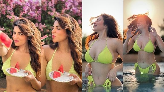 Shama Sikander Slips Into Sexy Bikini As She Takes Splash Into The Pool In Thailand. Hot Vacation Pics