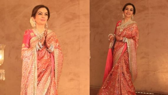 Anant-Radhika Reception: Nita Ambani Shines in Pink Saree and Diamonds As She Seeks Forgiveness For Mistakes