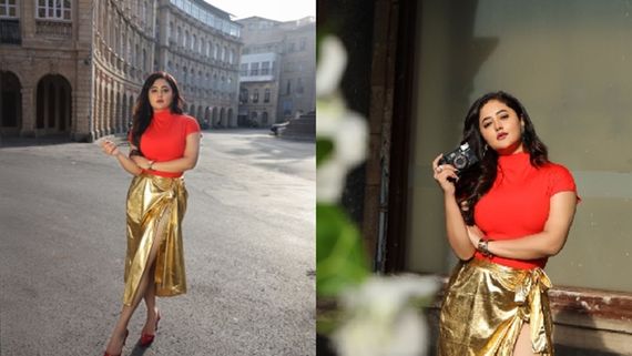 Rashami Desai Is A Visual Delight In High-Chic Top &  Golden Skirt. Seen Her Video Yet?