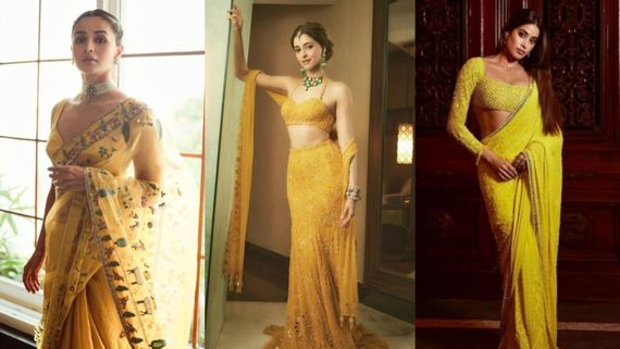 Navratri 2024 Day 1: From Alia To Ananya, Janhvi & Others; B-Town Celeb-Inspired Yellow Ethnic Outfits