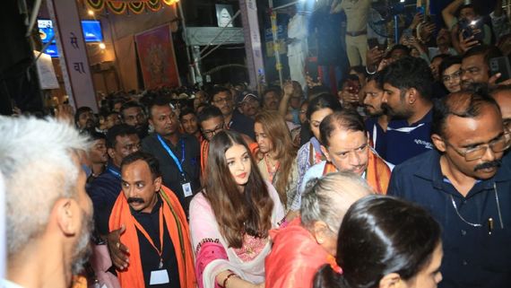 Aishwarya Rai Gets Mobbed At Ganesh Puja Pandal; Instructs Daughter To Get Into Car Quickly, WATCH