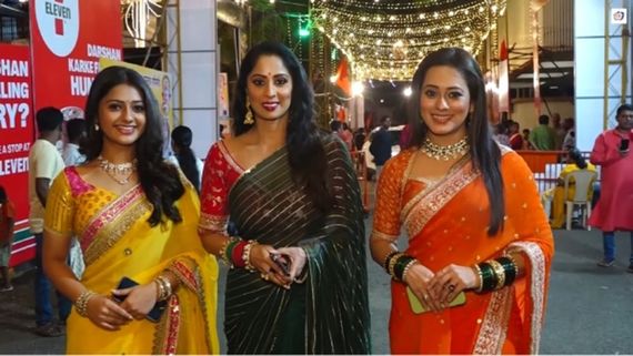 Saajha Sindoor Actresses Sangita Ghosh, Krutika Desai, and Stuti Vinkle Visit Andhericha Raja