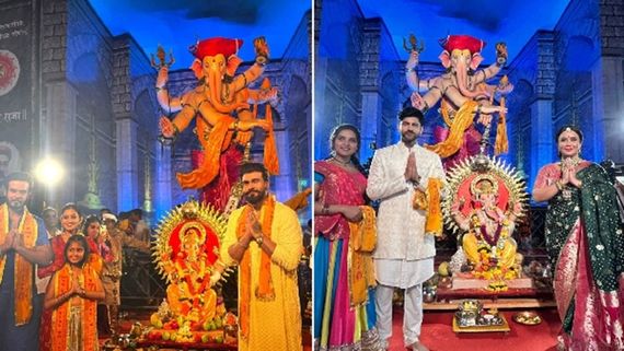 Vasudha & Jagriti Stars Seek Bappa’s Belasings At ZEE TV Parel Cha Raja Ahead Of Premiere