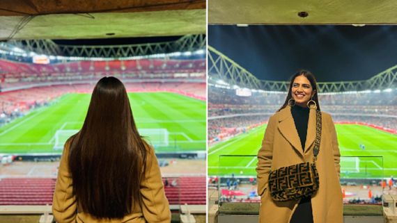 Malavika Mohanan Takes A Break From Shoot To Attend Arsenal Vs Manchester United Match. Seen Her Pics Yet?
