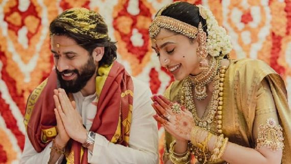 Sobhita Dhulipala Embraces Her Roots With A Stunning Gold Kanjeevaram Saree On Her Wedding Day