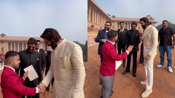 Navdeep Singh's Joyful Moment With Kartik Aaryan And Kabir Khan At Arjuna Award Ceremony For Murlikant Petkar 