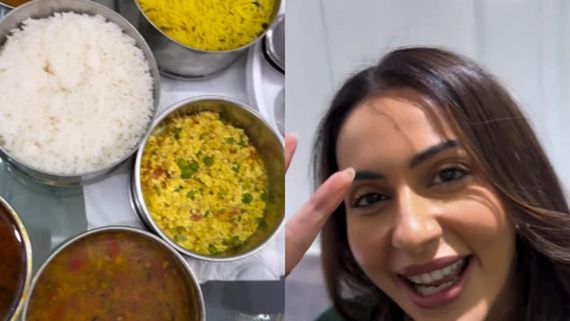 Rakul Preet Singh Having Fun On The Sets Of De De Pyar De 2 With Ghar Ka Khana!