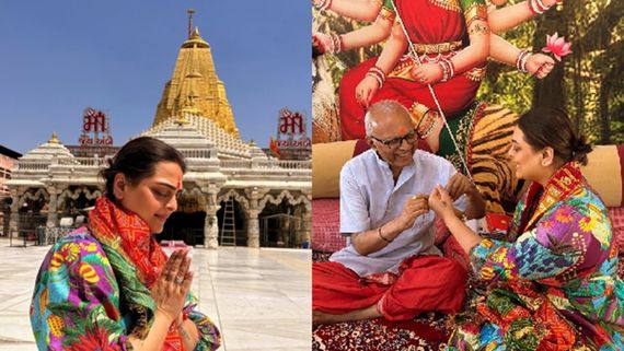 Shilpa Shirodkar Seeks Blessings at Ambaji Mata Shakti Peeth After Shooting Her Upcoming Movie Jatadhara