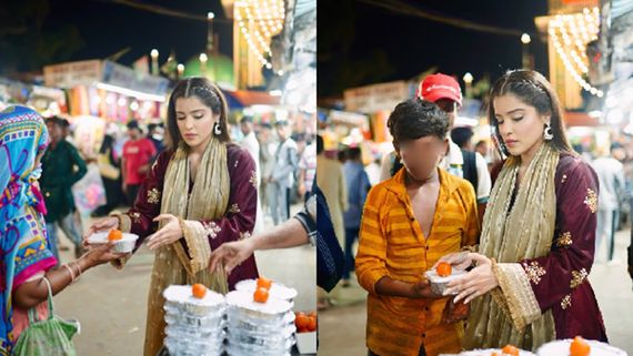 Bigg Boss 18 Fame Edin Rose Spreads Joy As She Personally Hands Out Food And Sweets Needy People