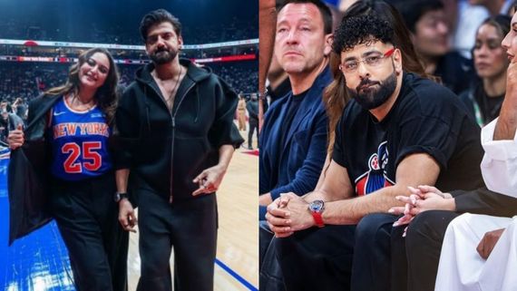 Badshah, Sonakshi Sinha And Zaheer Iqbal Courtside At NBA Abu Dhabi Games 2025