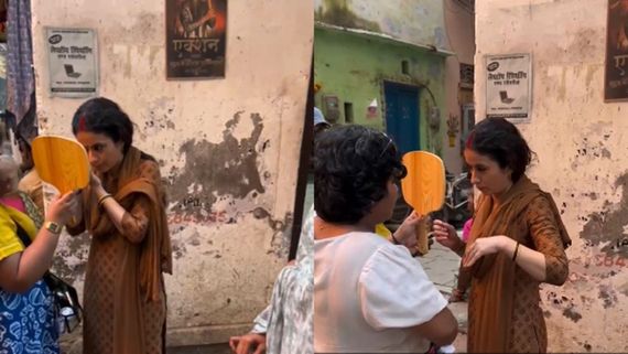 Rasika Dugal Caught Shooting For Mirzapur: The Film In Banaras