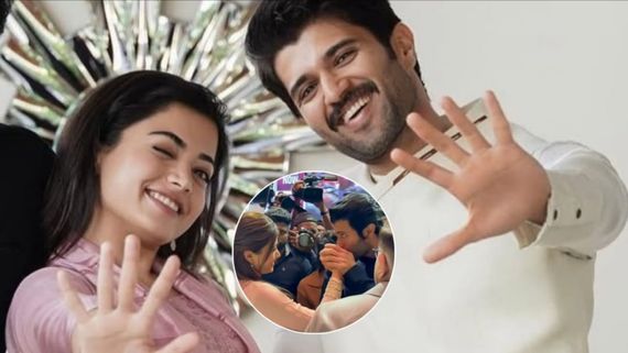 The Girlfriend Success Bash: Vijay-Rashmika's Cute PDA Sets Internet Ablaze Amid Engagement Buzz; WATCH Video