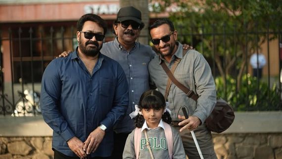 Icons In One Frame! Saif Ali Khan And Mohanlal Share A Click With Director Priyadarshan From Haiwaan Sets