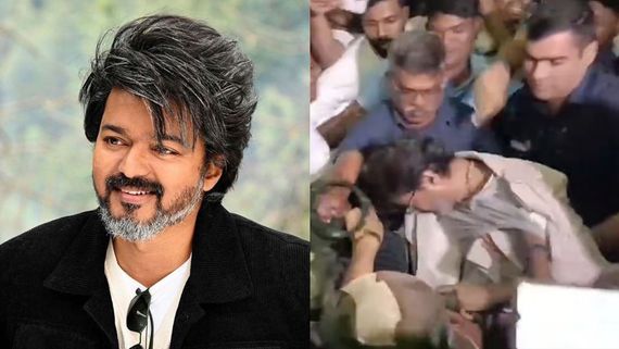 Thalapathy Vijay Nearly Falls While Leaving Chennai Airport Amid Massive Fan Crowd; Viral Video Shocks Fans