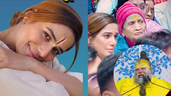 Poonam Pandey Gets Emotional As She Meets Premanand Maharaj In Vrindavan, Says 'It Felt Divine'