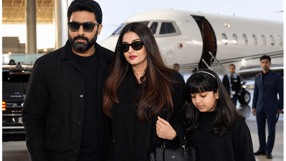 Aishwarya Rai and Abhishek Bachchan’s Stylish Airport Outing: See Their Viral All-Black Look