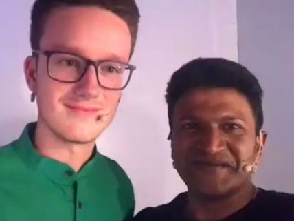 ಜರ್ಮನ್ ಯುವಕನ ಕನ್ನಡ ಪ್ರೇಮಕ್ಕೆ ತಲೆ ಬಾಗಿದ ಅಣ್ಣಾವ್ರ ಮಗ ಪುನೀತ್ 