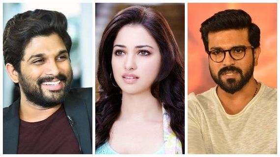 ನಟಿ ತಮನ್ನಾ ಜತೆ ಅಲ್ಲು ಅರ್ಜುನ್-ರಾಮ್ ಚರಣ್ ತೇಜ ಮಾತು-ಕತೆ!