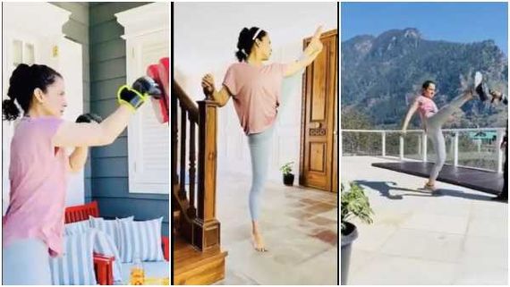 'ತೇಜಸ್' ಮತ್ತು 'ಧಾಕಡ್' ಗಾಗಿ ಕಂಗನಾ ತರಬೇತಿ: ವಿಡಿಯೋ ವೈರಲ್ 