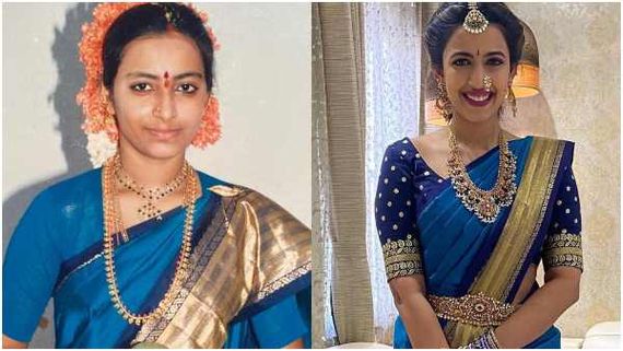 ಅಮ್ಮನ ನಿಶ್ಚಿತಾರ್ಥದ ಸೀರೆಯಲ್ಲಿ ಮಿಂಚಿದ ಮದುಮಗಳು ನಿಹಾರಿಕಾ