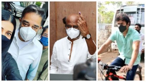 ತಮಿಳುನಾಡು ಚುನಾವಣೆ: ತಾರೆಯರಿಂದ ಮತ ಚಲಾವಣೆ, ವಿಜಯ್ ಫುಲ್ ಡಿಫರೆಂಟ್ 