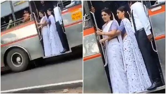 ವಿಡಿಯೋ ವೈರಲ್: ಬಸ್ ಏರಿ ಹೊರಟ ಸಮಂತಾ ಮತ್ತು ನಯನತಾರಾ