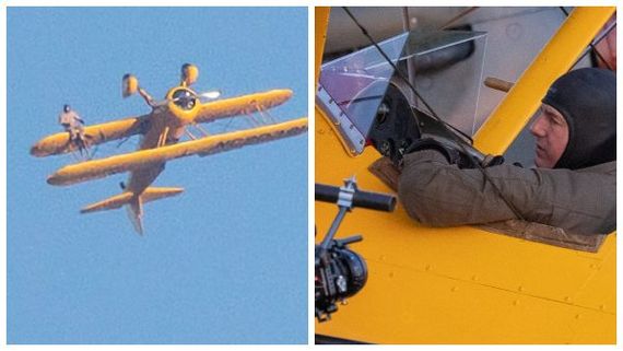 ಮೈನವಿರೇಳಿಸುವ ಸಾಹಸ: ವಿಮಾನದ ರೆಕ್ಕೆಯ ಮೇಲೆ ಕುಳಿತು ಸವಾರಿ ಮಾಡಿದ ಟಾಮ್ ಕ್ರೂಸ್!