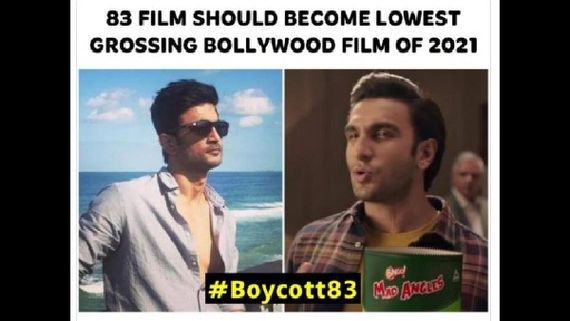 ದೀಪಿಕಾ ಪಡುಕೋಣೆ ರಣ್‌ವೀರ್ '83' ಸಿನಿಮಾ ಬಾಕ್ಸಾಫೀಸ್‌ನಲ್ಲಿ ಸೋಲುತ್ತೆ: 'Boycott 83' 