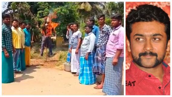 ನಟ ಸೂರ್ಯ ಪ್ರತಿಕೃತಿ ದಹಿಸಿದ ಪಿಎಂಕೆ ಸದಸ್ಯರು: ಕಾರಣ? 