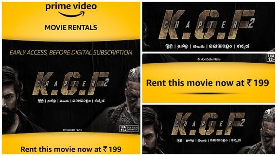 'KGF 2' ಅಮೆಜಾನ್‌ನಲ್ಲಿ ಲಭ್ಯ: ಸಿನಿಮಾ ನೋಡುವುದಕ್ಕೆ 199 ರೂ. ಕಟ್ಟಲೇ ಬೇಕು 