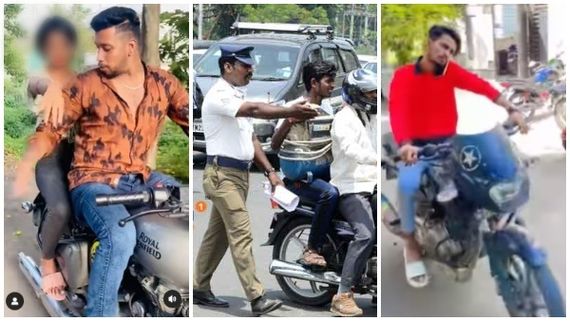 ರೀಲರ್ಸ್‌ಗಳಿಗೆ ಬಿಸಿ ಮುಟ್ಟಿಸಿದ ಸಂಚಾರಿ ಪೊಲೀಸರು: 17500 ದಂಡ!