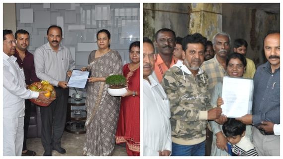 ದೊಡ್ಮನೆ ಕುಟುಂಬವ ಭೇಟಿ ಮಾಡಿದ ತೋಟಗಾರಿಕೆ ಇಲಾಖೆ ಅಧಿಕಾರಿಗಳು