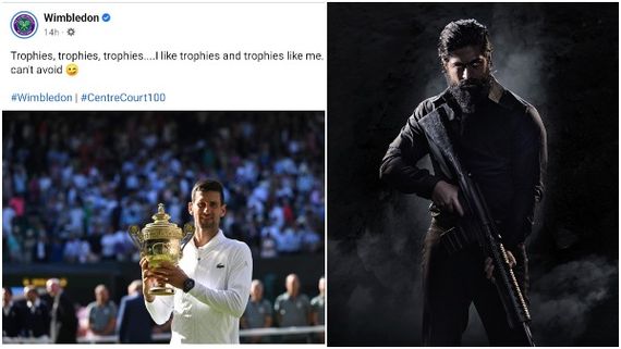 ಟೆನ್ನಿಸ್ ಆಟಗಾರ ನೊವಾಕ್ ಜೊಕೊವಿಕ್‌ಗೆ ಶುಭ ಕೋರಲು 'ಕೆಜಿಎಫ್ 2' ಡೈಲಾಗ್ ಬಳಸಿದ ವಿಂಬಲ್ಡನ್‌! 