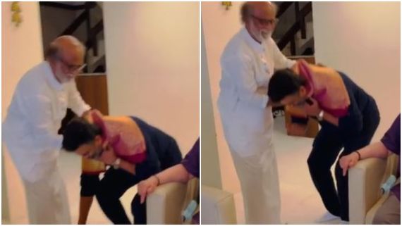 ಸೂಪರ್‌ಸ್ಟಾರ್ ರಜನಿಕಾಂತ್ ಕಾಲು ಮುಟ್ಟಿ ನಮಸ್ಕರಿಸಿದ ಆರ್. ಮಾಧವನ್!