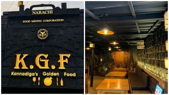 ರೆಸ್ಟೋರೆಂಟ್ ಒಳಗೆ KGF ನರಾಚಿ ಲೋಕ:  'ಕನ್ನಡಿಗಾಸ್ ಗೋಲ್ಡನ್ ಫುಡ್' ಹೋಟೆಲ್ ವಿಶೇಷತೆಗಳೇನು?