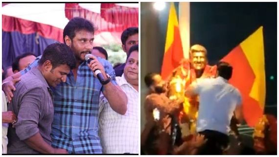 ಹೊಸಪೇಟೆಯಲ್ಲಿ ಅಪ್ಪು ಪುತ್ಥಳಿಗೆ ದರ್ಶನ್ ಮಾಲಾರ್ಪಣೆ: ಫ್ಯಾನ್ಸ್ ವಾರ್‌ಗೆ ತೆರೆ ಎಳೆದ ಚಾಲೆಂಜಿಂಗ್ ಸ್ಟಾರ್