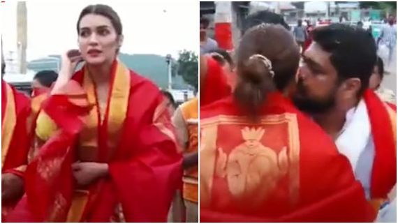 ತಿರುಮಲದಲ್ಲಿ ಮುತ್ತು.. ಅಪ್ಪುಗೆ.. ಫ್ಲೈಯಿಂಗ್ ಕಿಸ್: ತಿಮ್ಮಪ್ಪನ ಭಕ್ತರ ಕೆಂಗಣ್ಣಿಗೆ ಗುರಿಯಾದ ಕೃತಿ, ಓಂ ರಾವುತ್ 