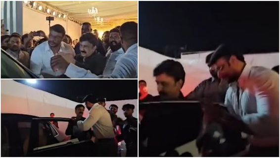 ರಮೇಶ್ ಅರವಿಂದ್ ಕಾರಿನವರೆಗೂ ಬೀಳ್ಕೊಟ್ಟ ದರ್ಶನ್: 