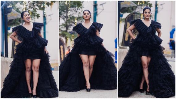 ಬ್ಲ್ಯಾಕ್ ಟೈಲ್ ಬಾಲ್‌ ಗೌನ್‌ನಲ್ಲಿ ಪಡ್ಡೆ ಹುಡುಗರ ನಿದ್ದೆ ಕದ್ದ 'ಗಿಚ್ಚಿ ಗಿಲಿಗಿಲಿ' ಜಾನ್ವಿ