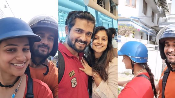 ಕಿರುತೆರೆಯ ಕ್ಯೂಟ್ ಕಪಲ್ ಚಂದನ್- ಕವಿತಾ ಗೌಡ ಜಾಲಿ ಬೈಕ್ ರೈಡ್; ಹೋಗಿದ್ದೆಲಿಗೆ? 
