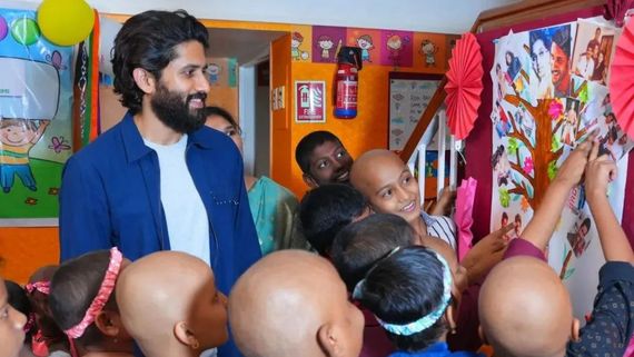 ಕ್ಯಾನ್ಸರ್ ಪೀಡಿತ ಪುಟಾಣಿಗಳ ಜೊತೆಗೆ ಮಗುವಾಗಿ ಆಟವಾಡಿದ ನಟ ನಾಗ ಚೈತನ್ಯ