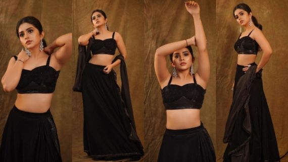 Megha shetty: ಬ್ಲಾಕ್ ಲೆಹಂಗಾದಲ್ಲಿ ಮೇಘಾ ಶೆಟ್ಟಿ ಮಿಂಚು, ಮುದ್ದು ಬಂಗಾರ ಎಂದ ಫ್ಯಾನ್ಸ್