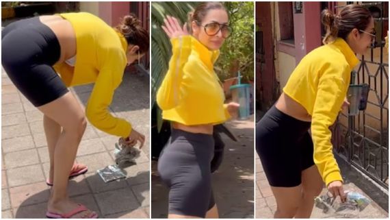 ಬರೀ ಡವ್ವು ..ಬರೀ ಡವ್ವು ;  ರಸ್ತೆಯ ಮೇಲೆ ಬಿದ್ದ ಕಸ ಎತ್ತಿದ ಮಲೈಕಾ ಅರೋರಾ..!