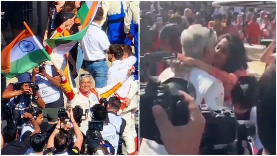 ದುಬೈ ಕಾರ್ ರೇಸ್ ಗೆದ್ದು ತ್ರಿವರ್ಣ ಧ್ವಜ ಹಾರಿಸಿದ ನಟ ಅಜಿತ್; ಪತ್ನಿಗೆ ಮುತ್ತಿಟ್ಟು ಸಂಭ್ರಮ