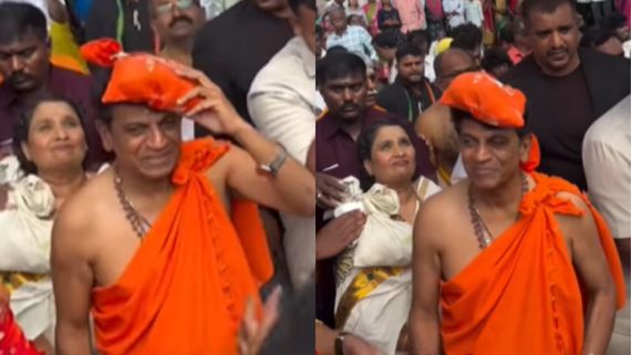 ಇರುಮುಡಿ ಹೊತ್ತ ಶಿವಣ್ಣ-ಗೀತಕ್ಕ: ತೀರ್ಥಹಳ್ಳಿಯಲ್ಲಿ ಅಯ್ಯಪ್ಪ ಸ್ವಾಮಿ ದರ್ಶನ ಪಡೆದ ಸೆಂಚುರಿ ಸ್ಟಾರ್ 