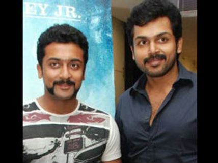 கோவில் கும்பாபிஷேகத்தில் சூர்யா, கார்த்திக்கு பரிவட்டம் 