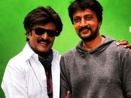 லிங்கா செட்டில் ரஜினியைச் சந்தித்த கிச்சா சுதீப்!