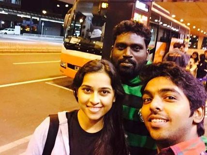 ஜப்பானில் சூறாவளியில் சிக்கிய 'பென்சில்' ஜிவி பிரகாஷ் - ஸ்ரீதிவ்யா