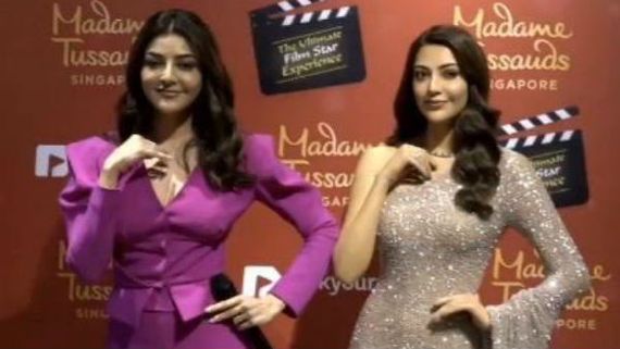 ஒண்ணு தான சொன்னாங்க.. இரண்டு மெழுகு சிலை இருக்கு… எது ஒரிஜினல் எது சிலைன்னே தெரியலையே காஜல்!
